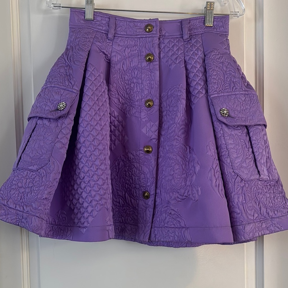 Purple Textured Women's Skirt